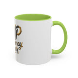 Accent Coffee Mug — "GMP God Money Power" Gold Script Mug (11/15oz)