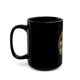 God Money Power Black Mug — Bold Gold Emblem Coffee Cup (11oz/15oz)