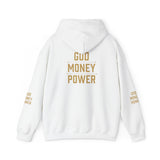 God Money Power Hoodie — Graphic Religious Statement Sweatshirt