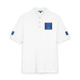 Embroidered Blue Sequin Patch Polo Shirt