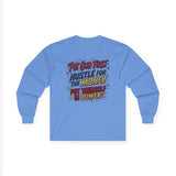 Inspirational Long Sleeve Tee — “Put God First, Hustle for the Money, Put Yourself in Power”