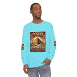 Long Sleeve T‑Shirt — "God Money Power" Pyramid Graphic