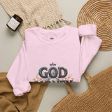 Crewneck Sweatshirt — "God Money Power" Graphic Pullover