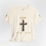God Money Power Cross Tee — Christian Faith Graphic T‑Shirt
