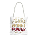 God Money Power- Tote Bag – Inspirational Faith & Prosperity Canvas Tote
