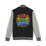 Letterman Jacket — "God Money Power" Retro Graphic Varsity Jacket