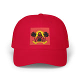Dad Cap — Vintage Sunset Palm Embroidered Skull