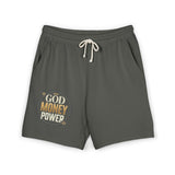 God Money Power Fleece Sweat Shorts — Casual Garment-Dyed Lounge Shorts