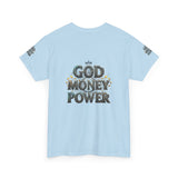 God Money Power Graphic Tee — Faith & Hustle Christian T-Shirt