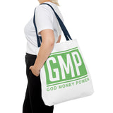 GMP 'God Money Power' Tote Bag - Bold Green Logo Canvas Tote