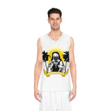 Basketball Jersey — 'God Money Power' Street Art Palm Print