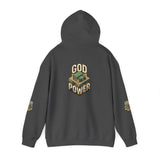 God Power Hoodie — Vintage Stack of Cash Faith Graphic Hooded Sweatshirt