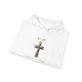 God Moves in Mysterious Ways Cross Hoodie — Floral Cross Religious Pullover