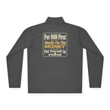 Quarter-Zip Pullover - "Put GOD First, Hustle For His Money" Christian Faith Pullover