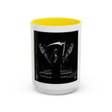 Angel Of Death Grim Reaper Black Accent Coffee Mug — Dark Gothic Scythe Design (11/15oz)
