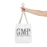 GMP "God Money Power" Printed Tote Bag — Faith & Finance Canvas Tote