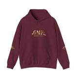 God • Money • Power Hoodie — White Pullover with Gold GMP Logo