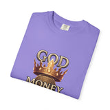 God Money Power T-Shirt — Crown, Coin & Fist Graphic Tee