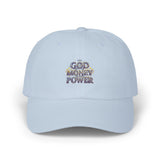 Classic Dad Cap – 'God Money Power' Embroidered Baseball Hat