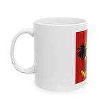 Ceramic Mug - 'God Money Power' Retro Palm Sunset Graphic Coffee Mug (11oz/15oz)