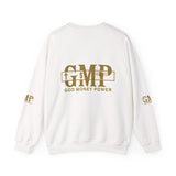 GMP "God Money Power" Crewneck Sweatshirt — Gold Logo Streetwear
