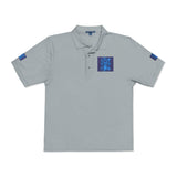 Embroidered Blue Sequin Patch Polo Shirt