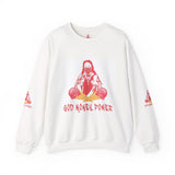 God Money Power Crewneck Sweatshirt — Retro Graphic Pullover