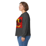 Long Sleeve Tee — 'God, Money, Power' Retro Palm Graphic