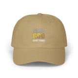 Classic Dad Cap — 'GMP GOD' Embroidered White Baseball Hat