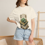 God Power T-Shirt — Faith Graphic Tee with Vintage Tank Illustration