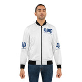 GMP "God Money Power" Bomber Jacket — White Graphic Streetwear Jacket