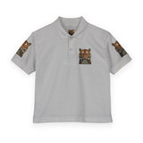 Youth Polo Shirt - Tiger Graphic "God • Money • Power"