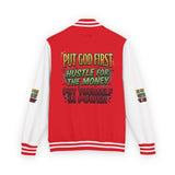 Letterman Jacket - "Put God First, Hustle for the Money" Inspirational Varsity Jacket