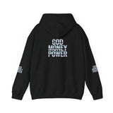 God Money Power Hoodie — Streetwear Graphic Religious Slogan Pullover