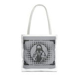 Religious Icon Tote Bag — "God Money Power" Graphic Canvas Tote