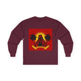 Long Sleeve Tee — 'God, Money, Power' Retro Palm Graphic