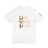 GVP 'God Money Power' Graphic Tee – Gold Lettering Christian Streetwear