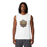God Money Power Muscle Tank — Vintage Crest Graphic Tank Top