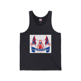 Patriotic 'God, Money, Power' Tank Top — American Flag Angel Graphic