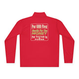 Quarter-Zip Pullover - "Put GOD First, Hustle For His Money" Christian Faith Pullover