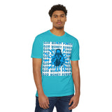 God Money Power Graphic T-Shirt — Blue Anime-Inspired Streetwear
