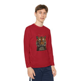 Youth Long Sleeve Tee — Tiger Face 'God • Money • Power' Graphic