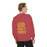 GMP "God Money Power" Sweatshirt — Gold Foil Graphic Crewneck
