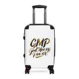 GMP 'God Money Power' Carry-On Suitcase — Gold Script Travel Luggage