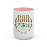 Coffee Mug — "God Money Power" Inspirational Accent Mug (11/15 oz)