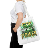 Tote Bag — "God Money Power" Bold Graphic Tote for Faith & Hustle