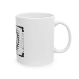 God Money Power Ceramic Mug — Bold Black Graphic Jesus with Bandana (11oz/15oz)