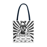 Iconic Madonna Tote Bag — 'God Money Power' Graphic All-Over Print