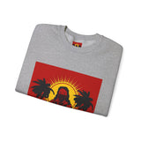 Crewneck Sweatshirt — 'God Most Power' Retro Palm Beach Graphic