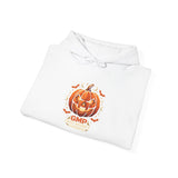 Halloween Pumpkin Jack-O'-Lantern Hoodie — “God Money Power” Spooky Fall Pullover